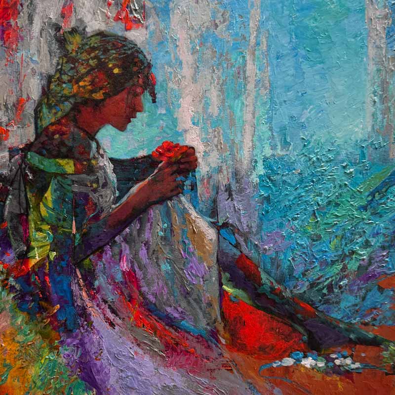 Bluesette 18”x 18” Mixed Media on Canvas 2025