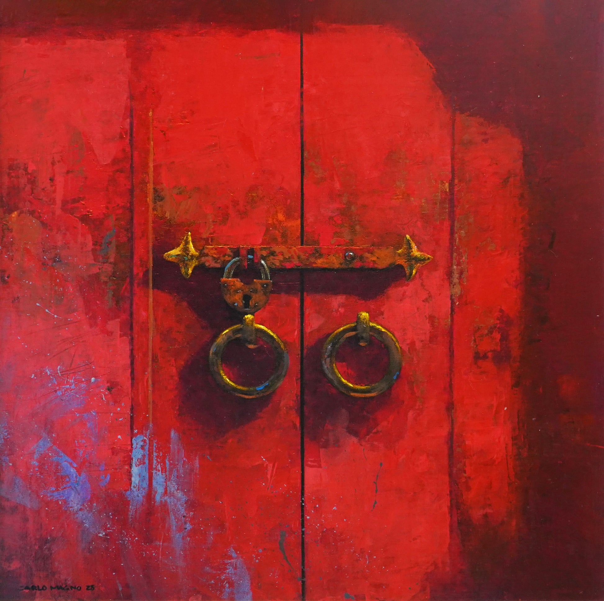 Dash of Blue 18”x 18” Mixed Media on Canvas 2025