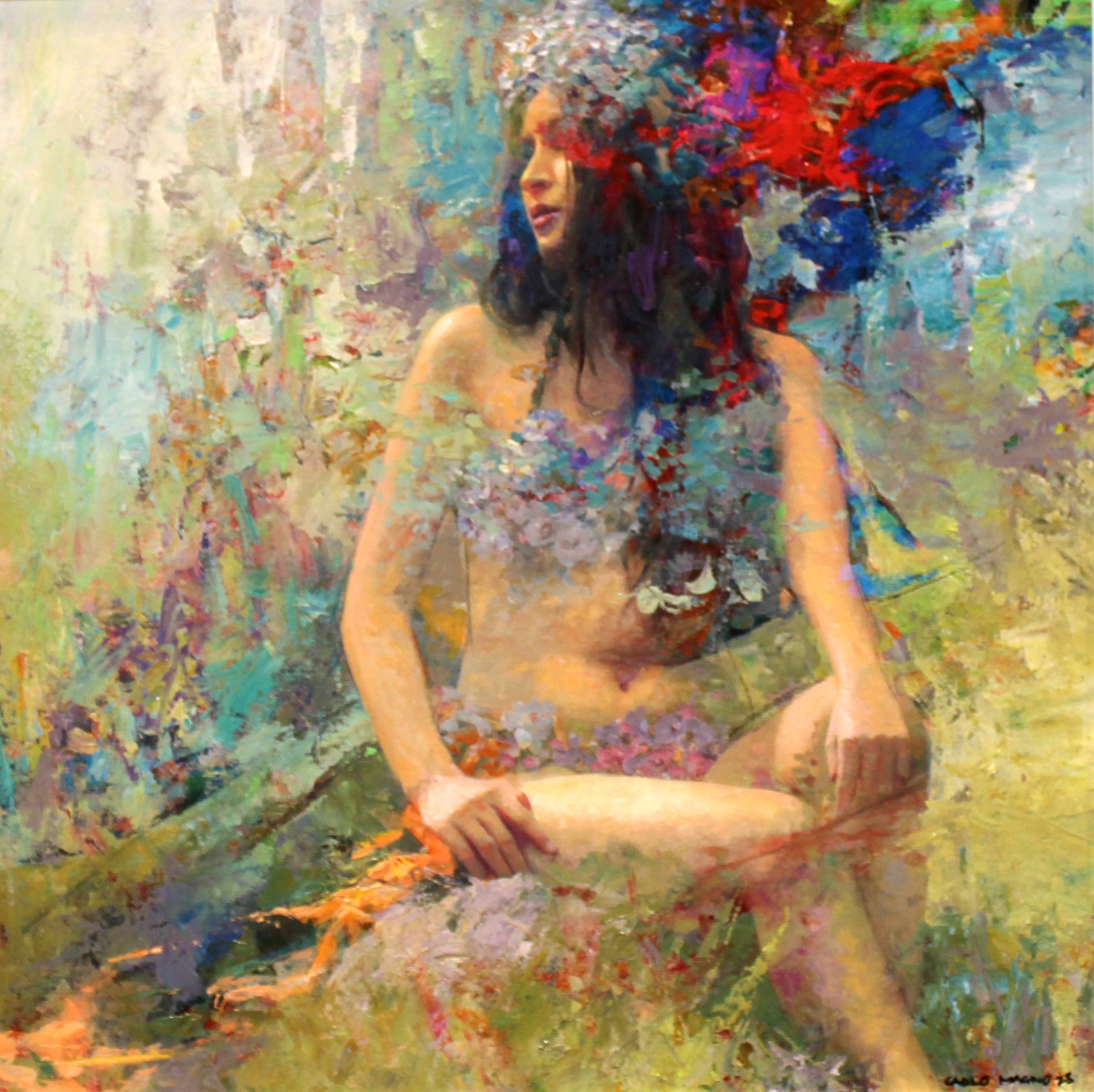 Makiling Lass 18”x 18” Mixed Media on Canvas 2025