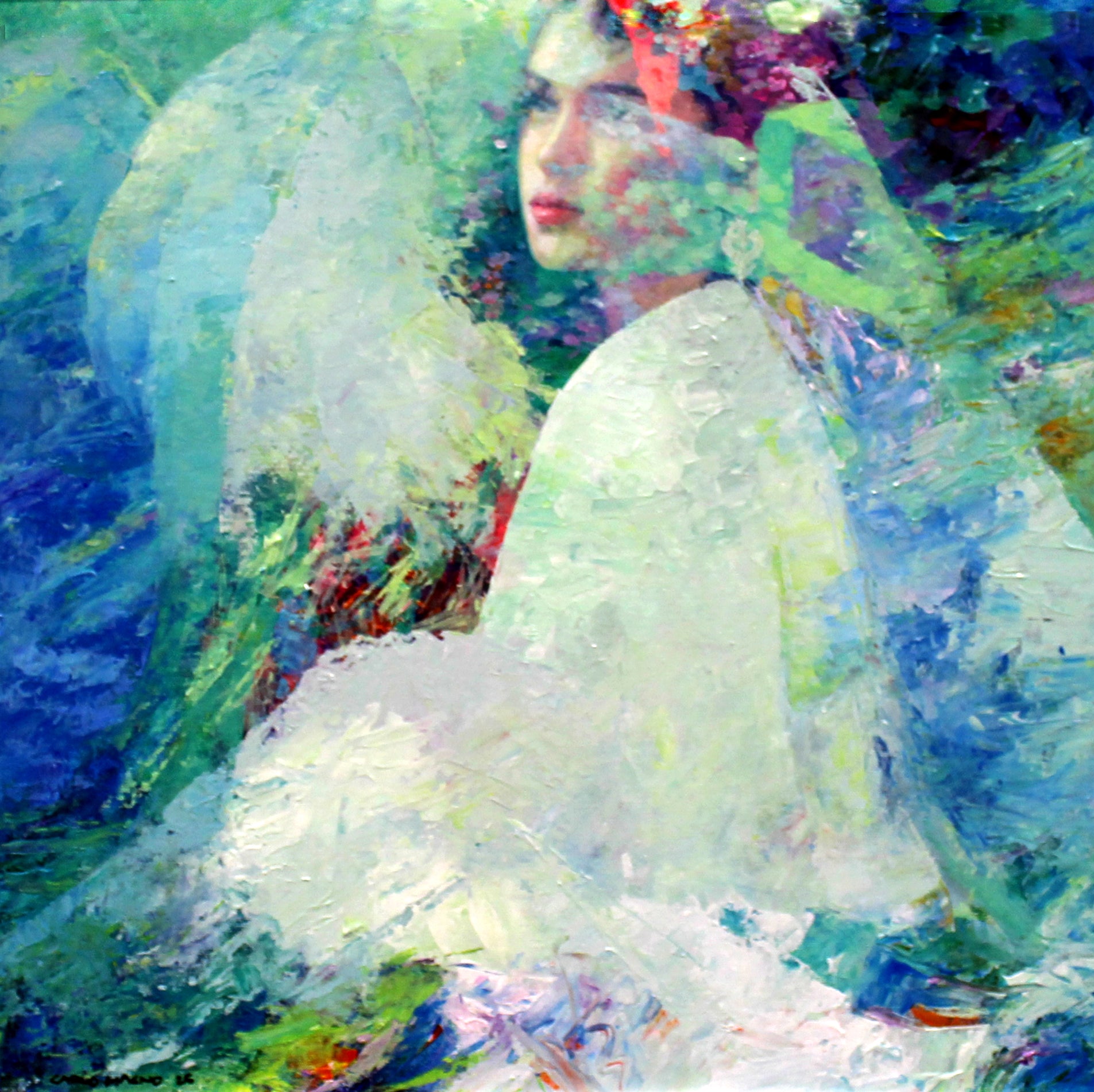 Blue Echoes 18”x 18” Mixed Media on Canvas 2025