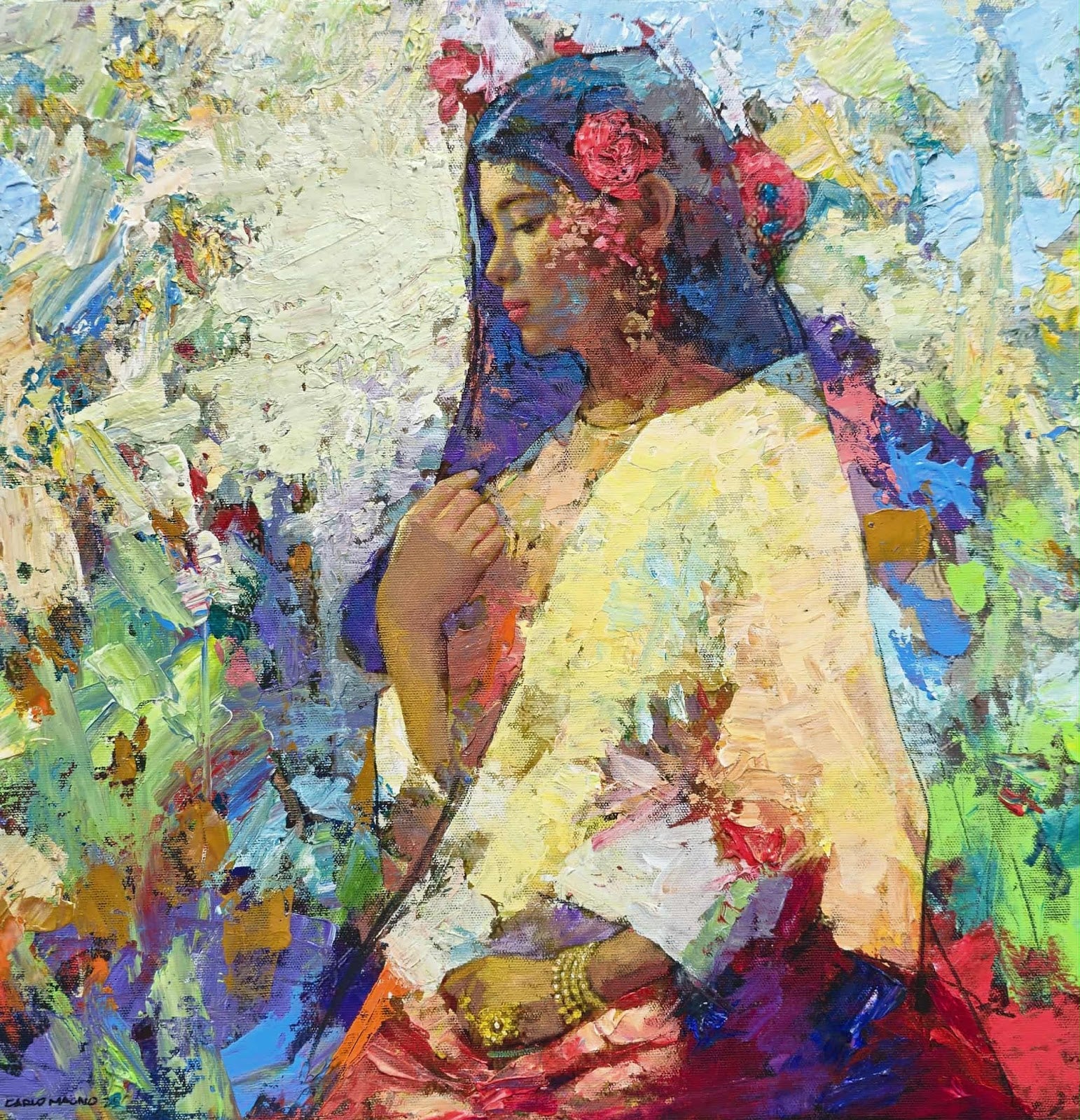 Ephemeral Muse  18”x 18”  Mixed Media on Canvas  2025