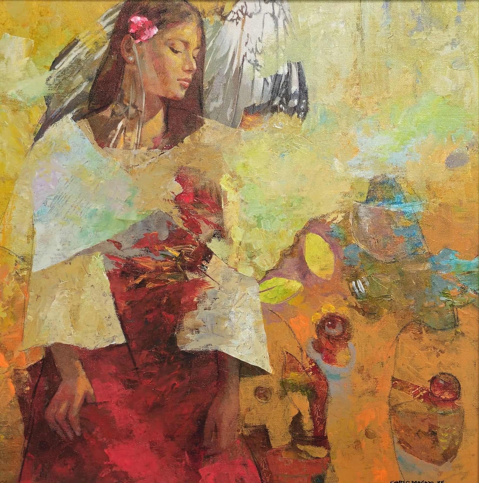 Tapestry of the Unknown  18”x 18”  Mixed Media on Canvas  2025
